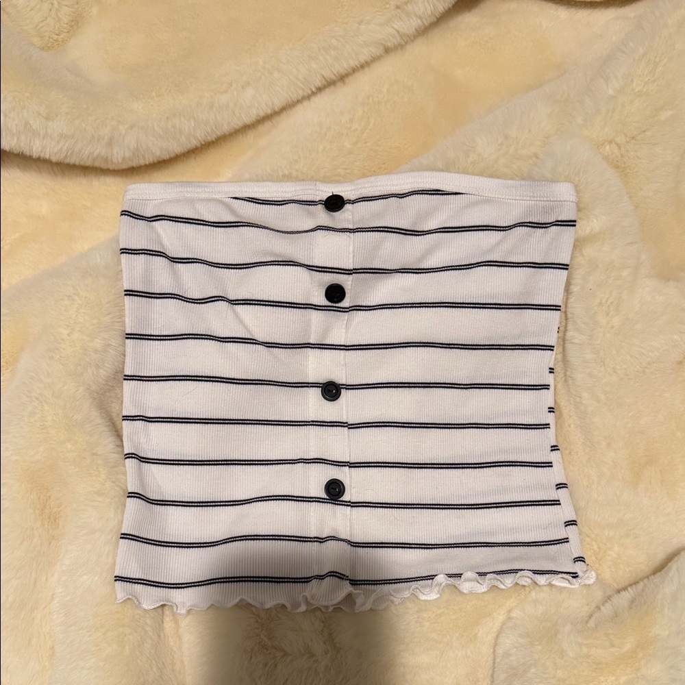 Caution To The Wind White and Black Striped Tank Top